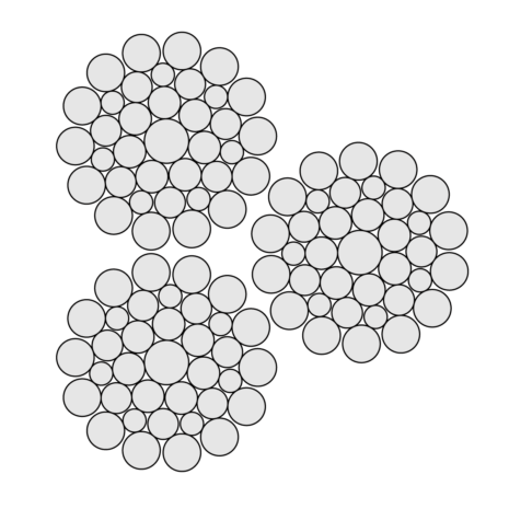 RoBoFish 3, 3-pramenné lano 3×36 WS - struktura